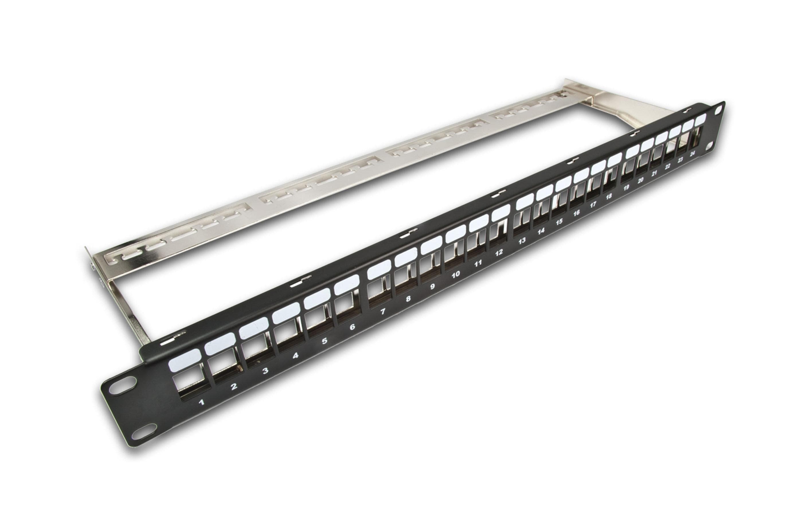 Wirewin TKS PANEL 24 BLACK 24-Port Keystone Modul-Leerpanel 19" geschirmt Schwarz