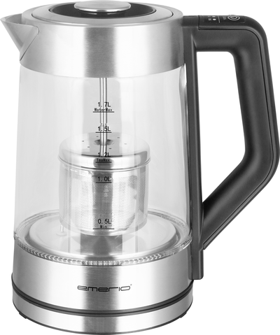 Emerio Wasserkocher, 1.7L, Glaskörper, Edelstahlfilter (WK-122730)