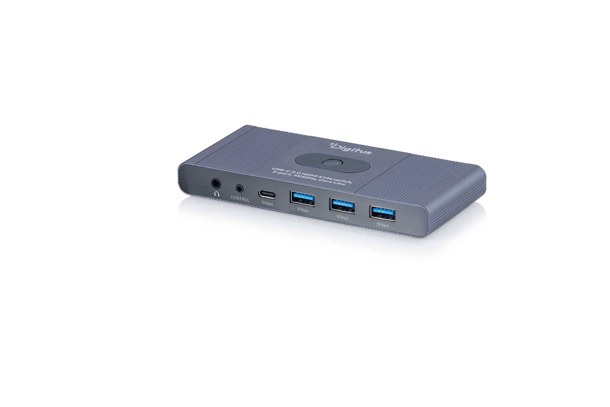 DIGITUS Core Line DS-12855 USB-C 3.0 HDMI KVM-Switch 2-Port 4K@60Hz Grau