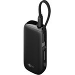 Goobay Powerbank 5.000 mAh mit integriertem USB-C -Kabel - 20 W kompaktes Travel Essential (76250)
