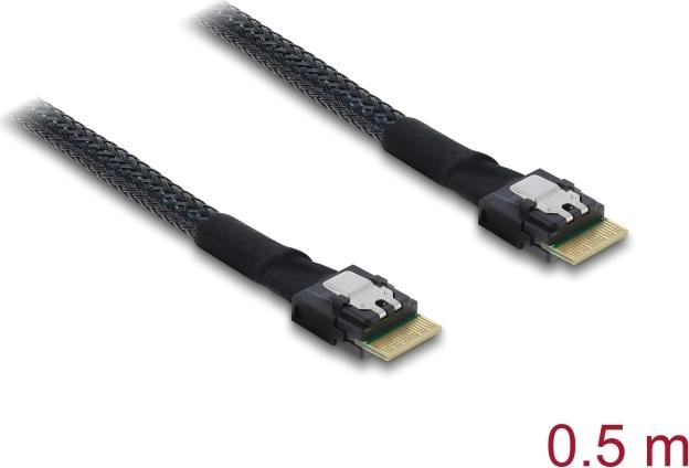 Delock PCIe 4.0 Kabel Slim SAS SFF-8654 4i zu 0.5 m (83016)