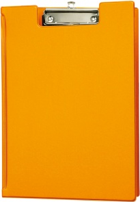 MAUL Klemmbrett-Mappe, DIN A4, mit Folienüberzug, orange aus Karton mit Folienüberzug, flache Bügelk