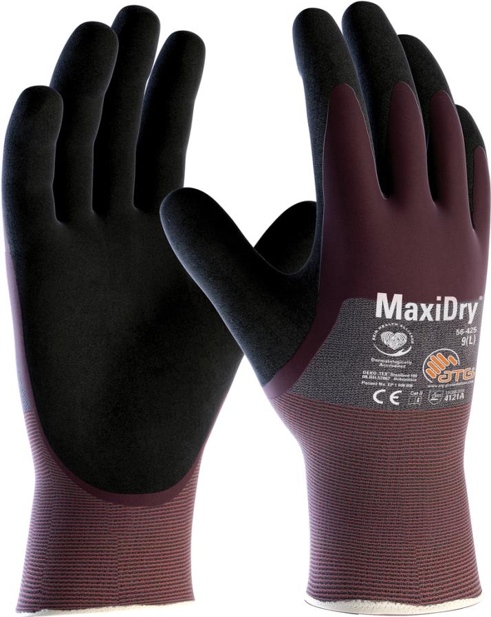 atg Feinstrickschutzhandschuh G.08 MaxiDry lila/schwarz CE CAT2 (2372-08)