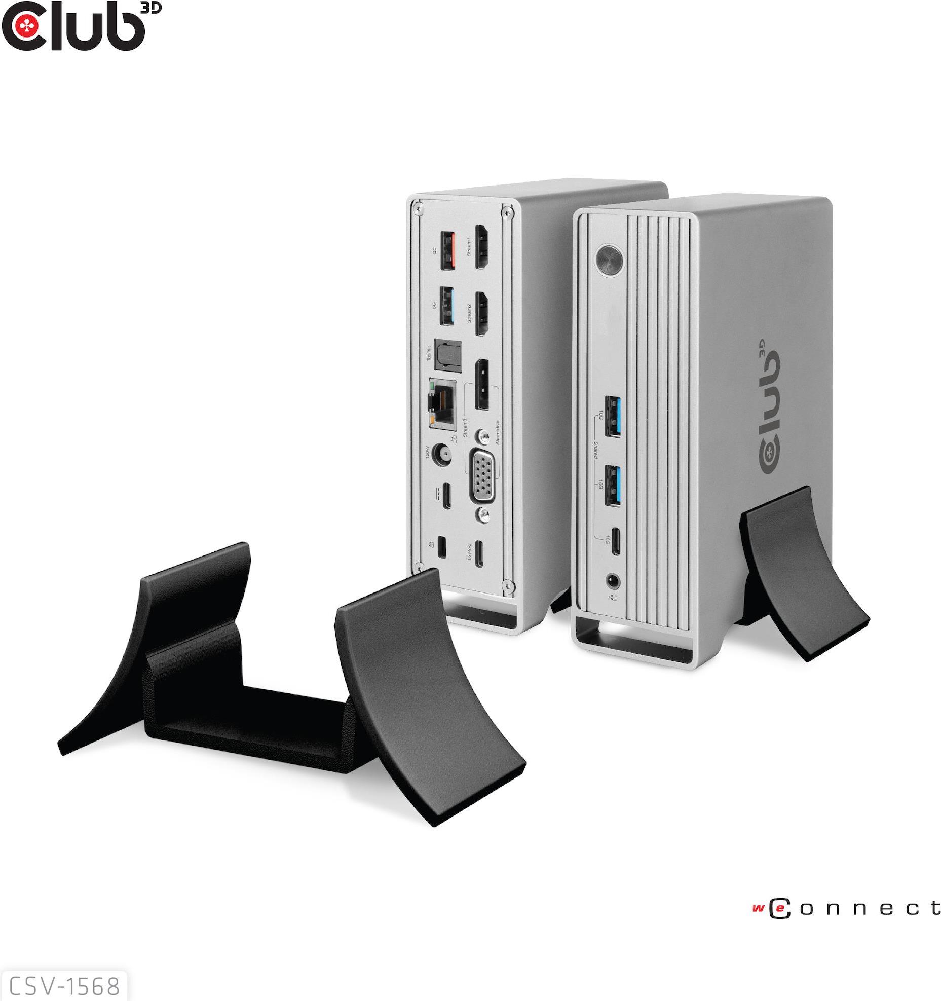 Club 3D CSV-1568 Dockingstation USB-C Triple Display 120 W Metallic