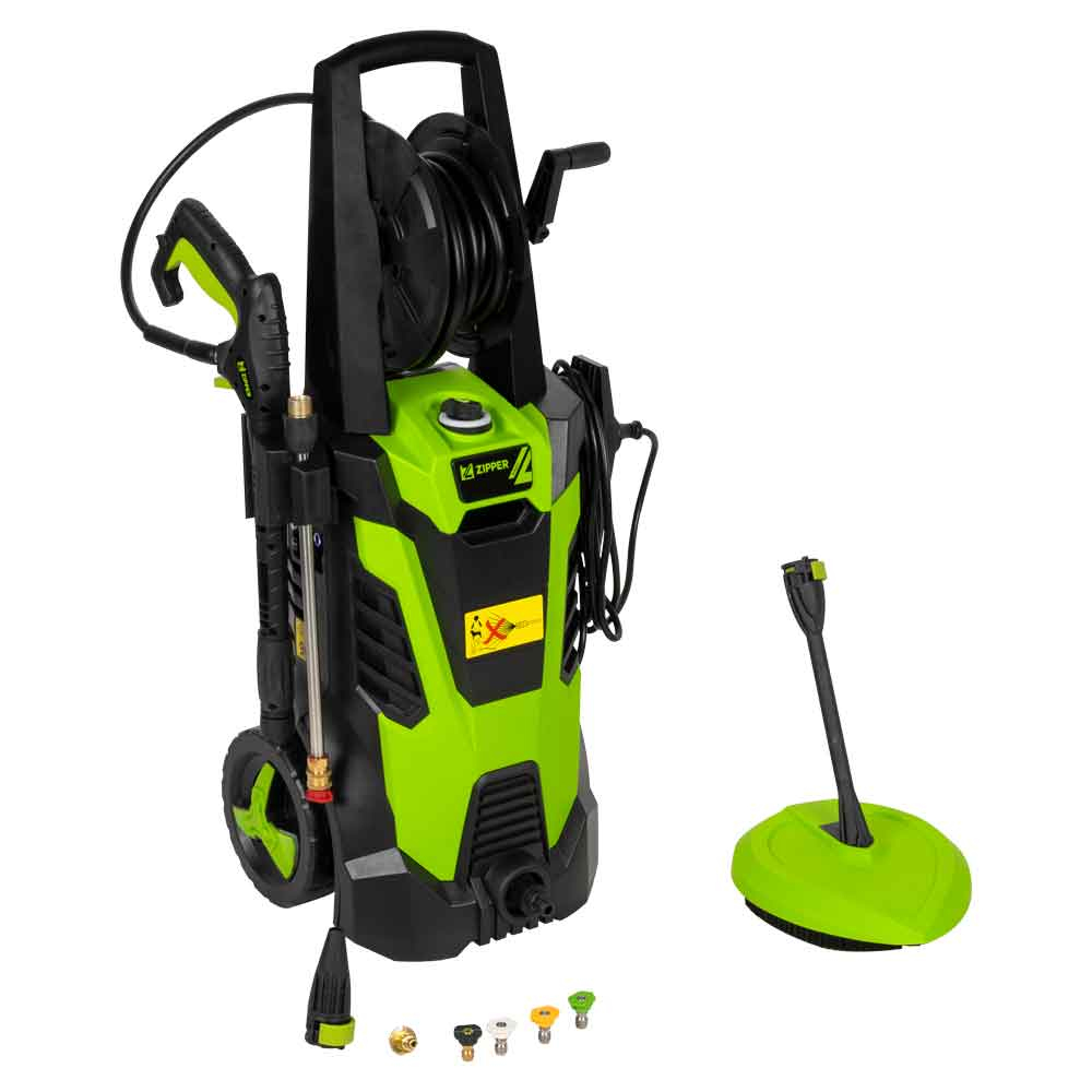 Zipper ZI-HDR195 Hochdruckreiniger 195 bar Kaltwasser 2300 W Schwarz, Grün