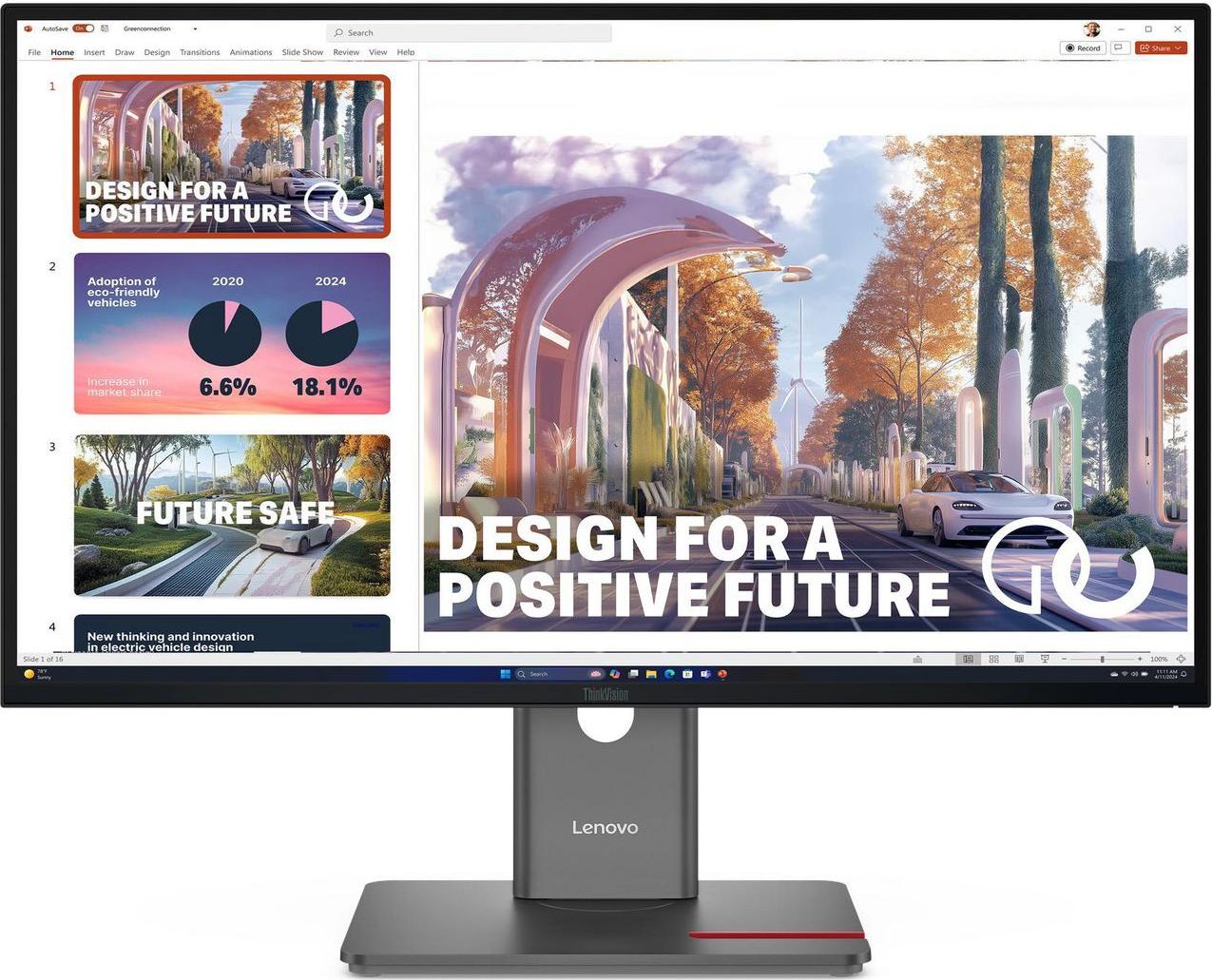 Lenovo ThinkVision P27QD-40 27" QHD USB-C-Docking-Monitor Raven Black