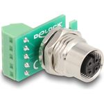 Delock M12Übergabemodul Adapter 4 Pin A-kodiert Buchse zu 5 Terminalblock zum (60662)