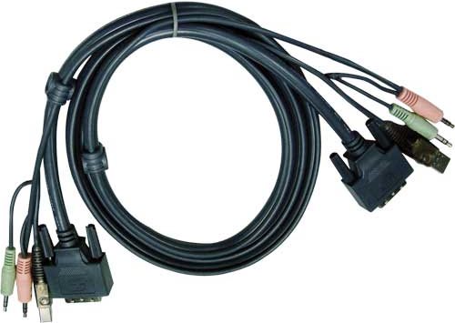 ATEN 2L-7D03U KVM Kabel DVI-D (Single Link), USB, Audio 3,0m (2L-7D03U)