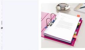 ELBA Prospekthülle, DIN A4, PP, 0,06 mm, blendfrei genarbt oben offen, Eurolochung, Maße: (B)230 x (H)307 mm (M970496)