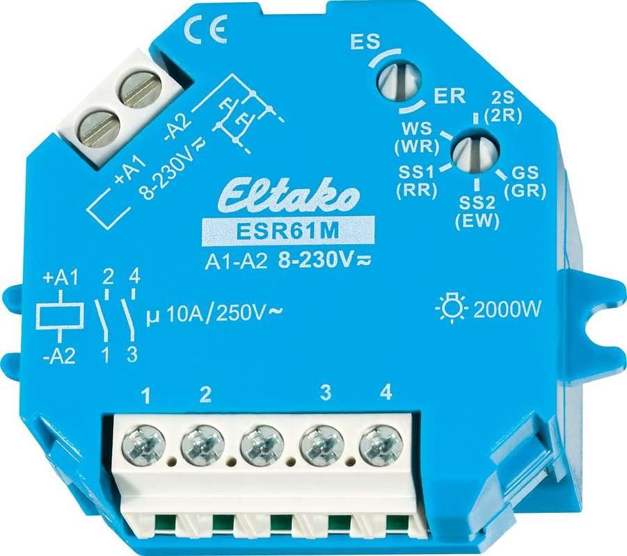 Eltako AP/UP-Stromstoß-Schalter ESR61M, 1 + 1 Schließer 10 A ESR61M 8 - 230 V/UC 1 + 1 Schließer 10 A 250 V/AC (Glühlamp (61200301)