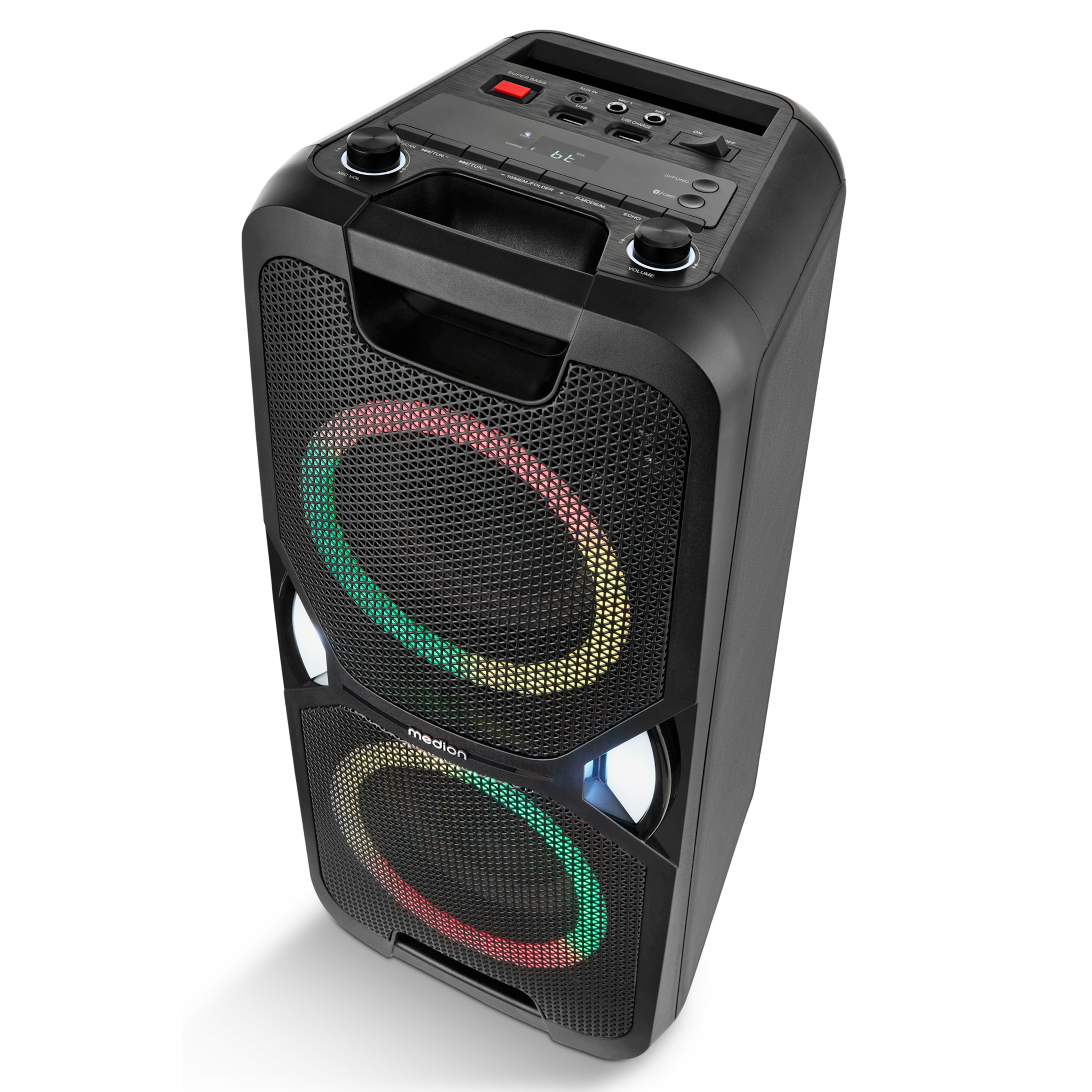 Medion LIFE PE-1 Pure Party Lautsprecher 50 W RMS 500 W Bluetooth 5 26 h Akku Schwarz