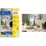AVERY Zweckform Recycling-Universal-Etiketten Home Office 105 x 74 mm, naturweiß, Adressetiketten, permanent haftend, - 1 Stück (LR3427-10)