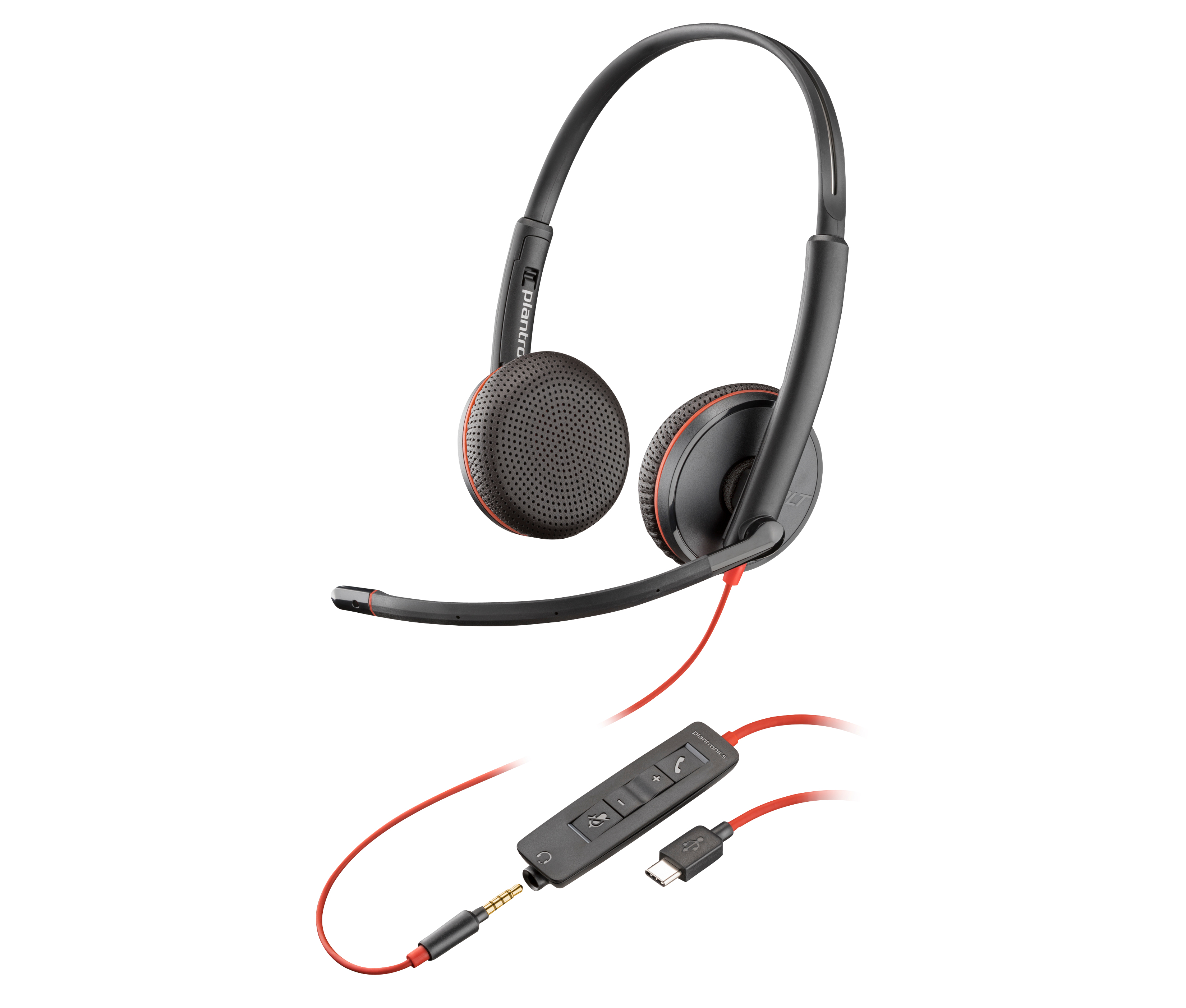 HP Poly Blackwire C3225 On-Ear Headset USB-C 3,5 mm Stecker Schwarz