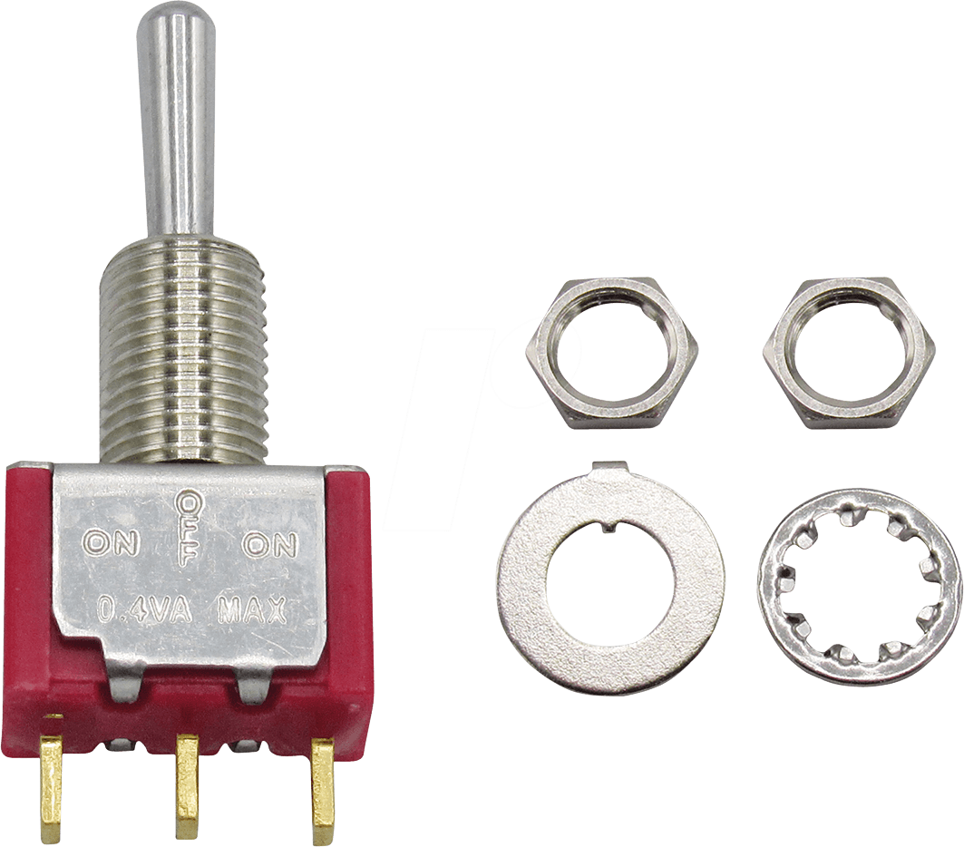 RND COMPONENTS RND 210-00448 - Miniatur-Kippschalter, 1x, Ein-Aus-Ein (RND 210-00448)