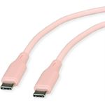 ROLINE USB 2.0 Kabel C-C ST/ST Silikon 60W 1m Rosa (11.02.9122)