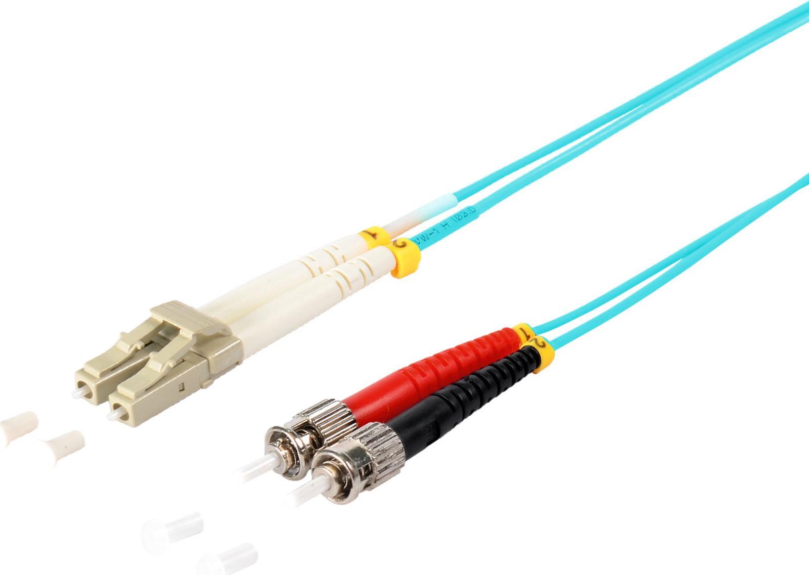 S/CONN maximum connectivity LWL-Duplex Patchkabel LC/ST 50/125µ, OM3, aqua, 3,0m (77943/3)