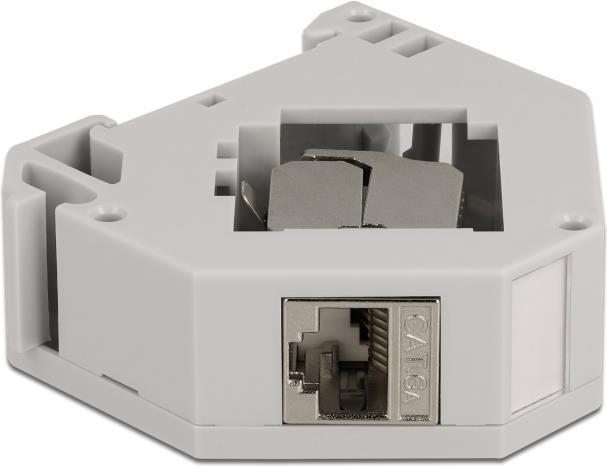 Delock Hutschienenadapter mit Keystone Modul RJ45 Buchse Cat.6A LSA (86014)