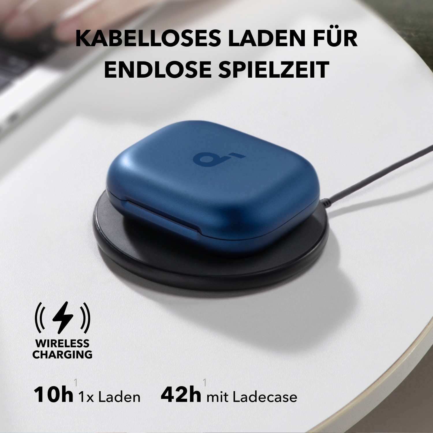 Soundcore AeroFit 2 True Wireless-Kopfhörer Open-Ear Bluetooth Blau