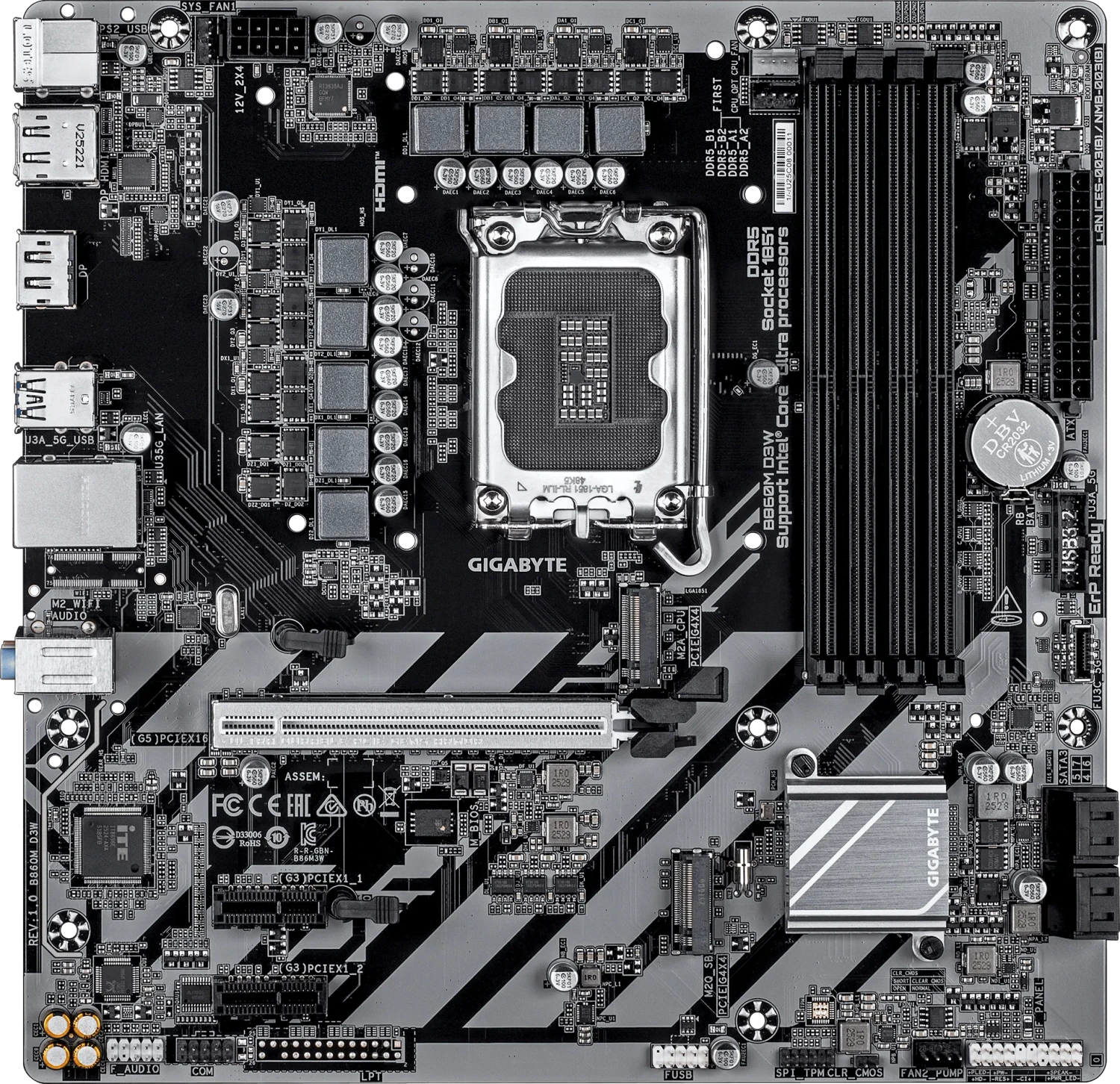 Gigabyte B860M D3W Mainboard Intel B860 LGA 1851 micro ATX DDR5 bis 256 GB (B860,S1851,mATX,DDR5 (B860M D3W)