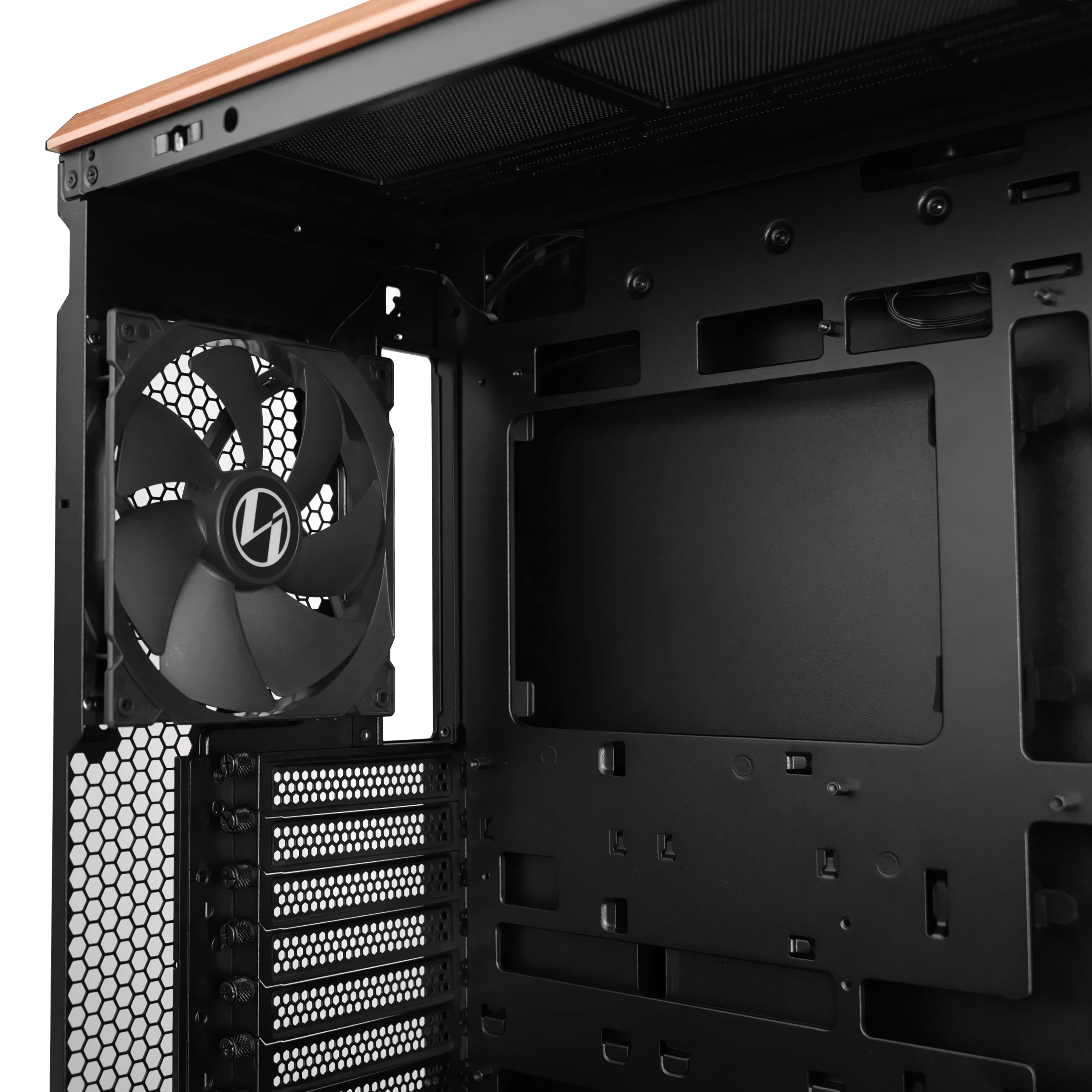 Lian Li Lancool 217 Midi-Tower ATX PC-Gehäuse Tempered Glass Schwarz/Holz