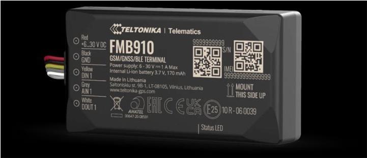 Teltonika FMB910 - GPS/GLONASS/GALILEO/BeiDou/QZSS Tracking-Gerät (FMB91093KN01)