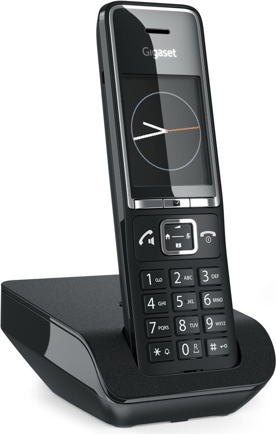 Gigaset COMFORT 550. Typ: Analoges Telefon, Hörertyp: Kabelloses Mobilteil. Freisprecheinrichtung, Telefonbuch Kapazität: 200 Eintragungen. Anrufer-Identifikation. Bildschirmdiagonale: 5,59 cm (2.2 Zoll). SMS (Kurznachrichtendienst). Produktfarbe: Schwarz. Anzahl enthaltener Handsets: 1 (S30852-H3001-B104)