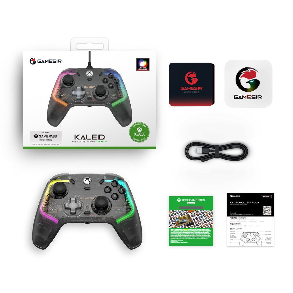 GameSir K1 Kaleid Kabelgebundener Controller RGB Schwarz, Transparent
