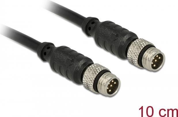 Delock M8 Sensor- / Aktorverlängerungskabel 6 Pin Stecker zu 6 Pin Stecker wasserdicht 10 cm (12688)