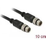 Delock M8 Sensor- / Aktorverlängerungskabel 6 Pin Stecker zu 6 Pin Stecker wasserdicht 10 cm (12688)