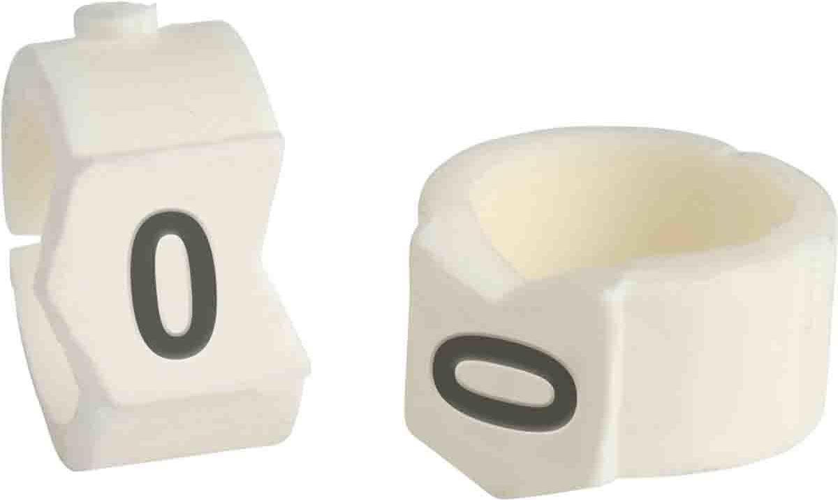 Brady, SCN-36-0, Clipsleeve, Weiß, Drahtmarkierer, Beschriftung " 0 ", für Kabeldurchmesser von 8,6 - 11,1 mm(50) (133500)