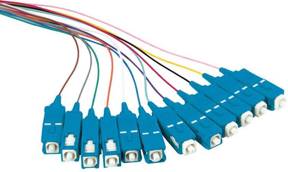 LogiLink FL0SC02 Fiber Pigtail Set 12 x SC OS2 2m, colored, blue connector (FL0SC02)