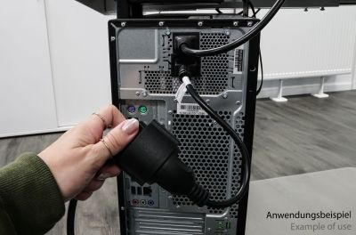 Kabelmeister SK1402-S010 Stromkabel 1 m C14-Koppler Netzstecker Typ F Schwarz