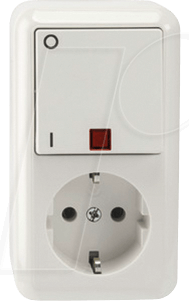 SCHUKO-Steckdosenkombinat. 1-polig polarweiß AP MEG3499-8 (MEG3499-8719)