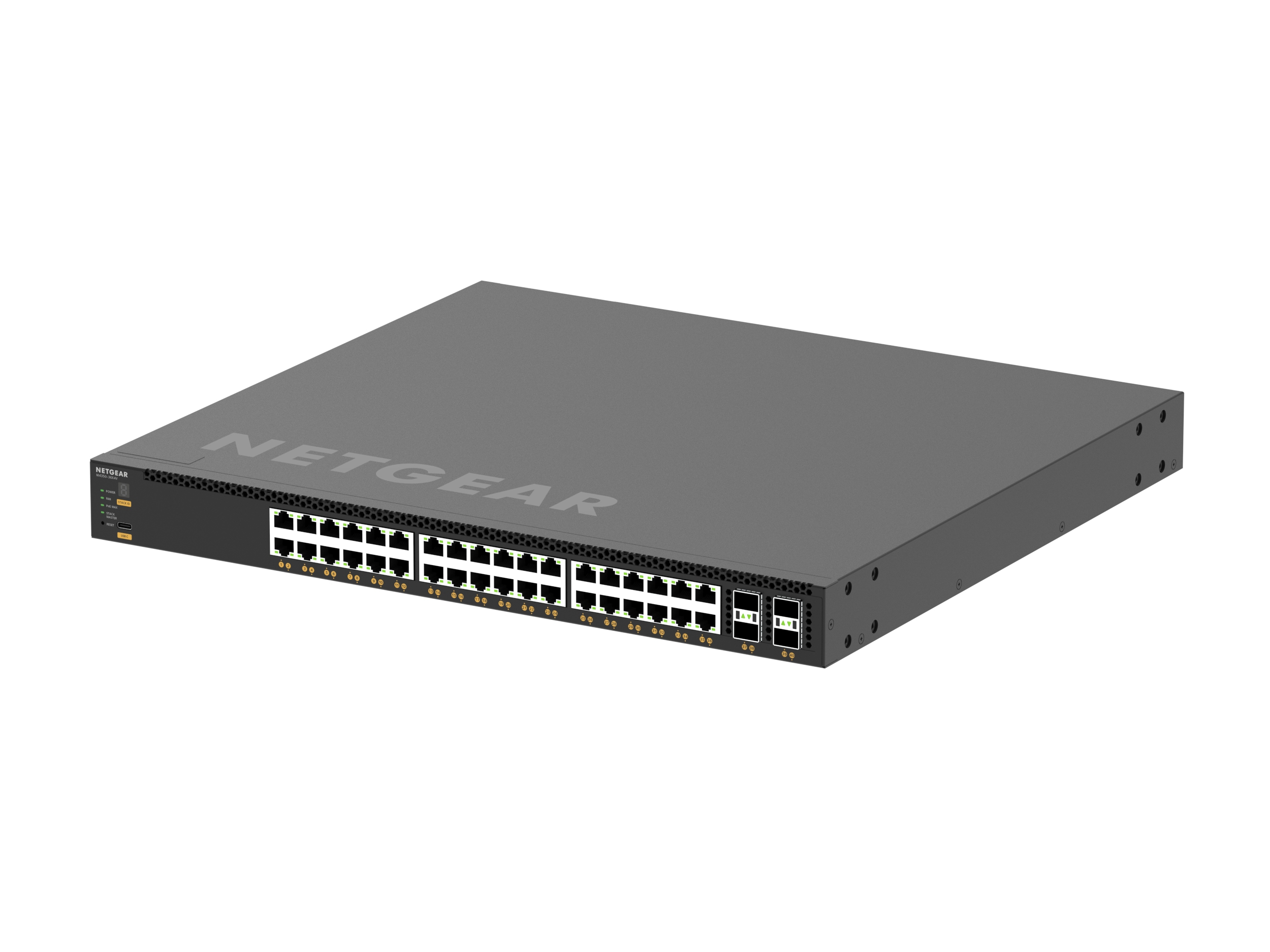 NETGEAR AV Line M4350-36X4V Managed Switch, 40 Ports, PoE++, Schwarz
