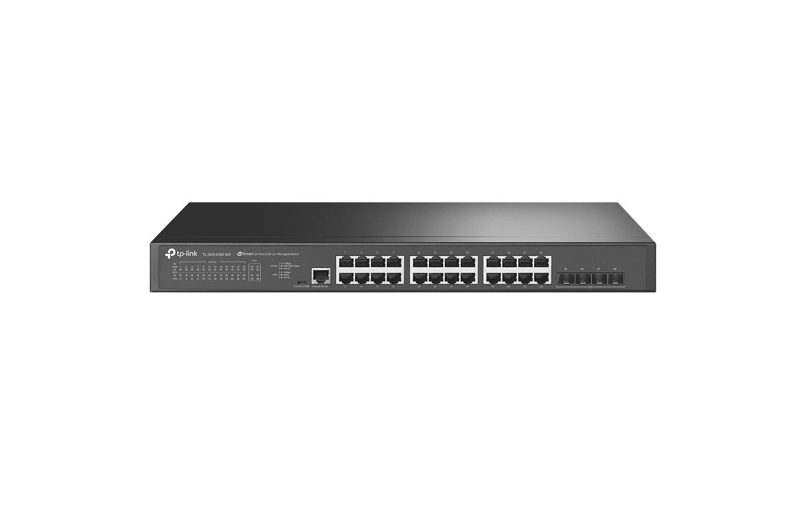 TP-Link JetStream TL-SG3428X-M2 V1.6 Managed Switch 24x 2,5G + 4x 10G SFP+ Schwarz