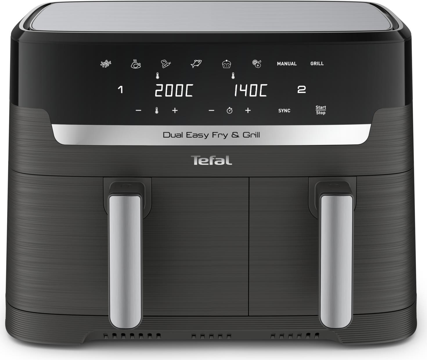 Tefal Dual Easy Fry & Grill EY905B Heißluftfritteuse 8,3 l 2700 W Grau