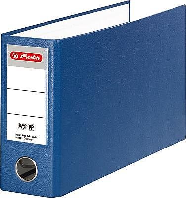 herlitz PP-Ordner maX.file protect, A5 quer, blau Rückenbreite: 75 mm, PP-Kunststoffbezug, Einsteckrücken- (10842359)