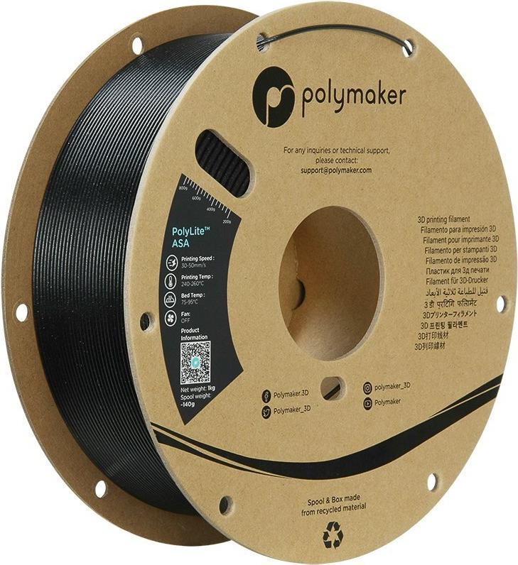 ASA 1,75mm GALAXY BLACK 1kg POLYMAKER POLYLITE 3D FILAMENT (PF01048)
