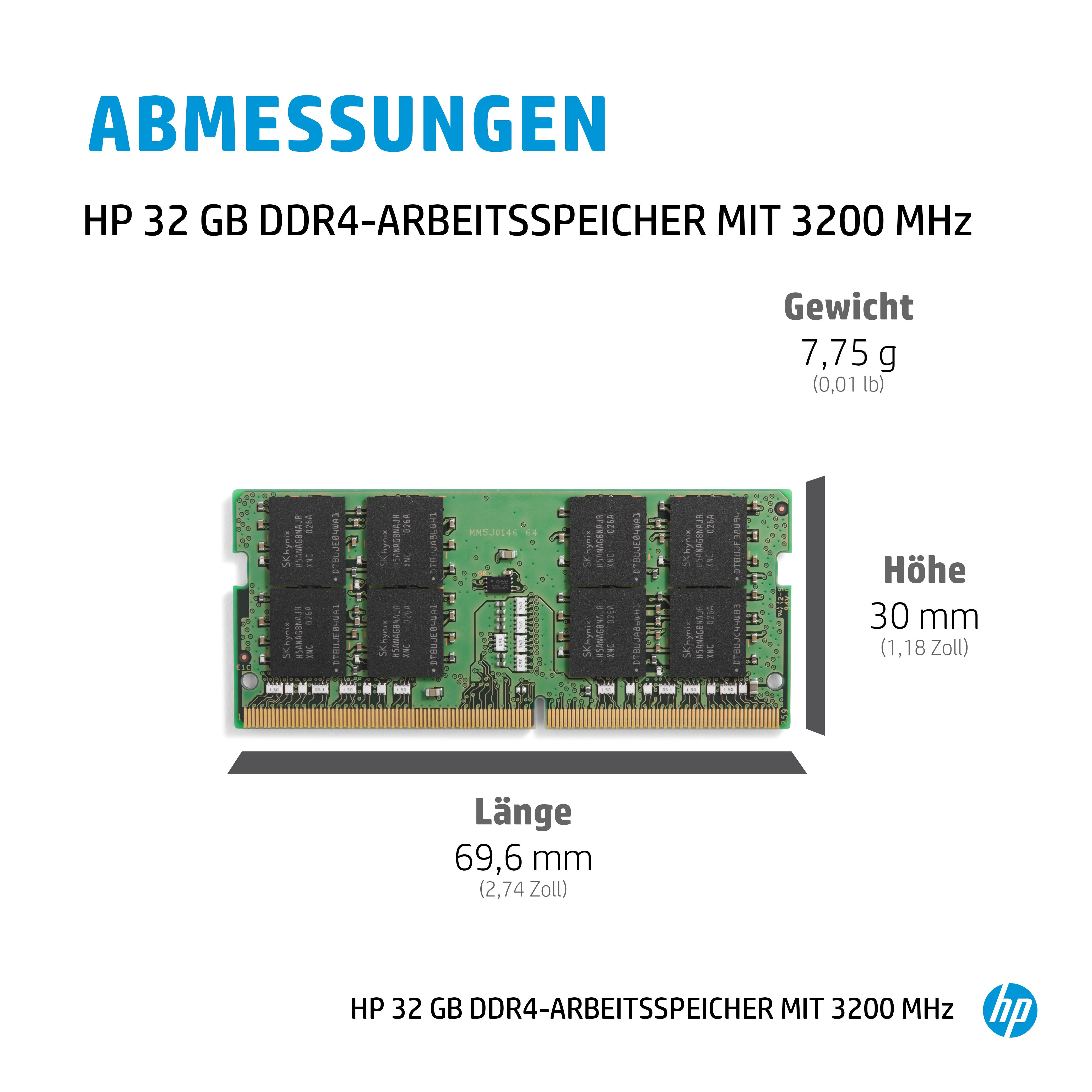 HP 32 GB DDR4 3200 MHz SO-DIMM Notebook-Speichermodul