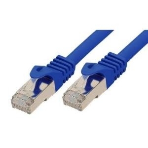 RJ45 Patchkabel mitCat.7 Rohkabel und Rastnasenschutz (RNS®), S/FTP, PiMF, halogenfrei, 600MHz, OFC, blau, 3m, Good Connections® (8070R-030B)