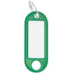 WEDO Schlüsselanhänger mit Ring, Durchmesser: 18 mm, grün aus Kunststoff, mit weißem, beschriftbarem, auswechselbarem (262 101804)