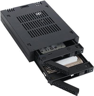 Icy Dock ExpressCage MB742SP-B 2x 2,5" SAS/SATA HDD/SSD Backplane für 3,5" Einbauschacht Schwarz