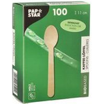 PAPSTAR Holz-Kaffeelöffel "pure", gewachst, Länge: 110 mm aus natürlich hellem Birkenholz, biologisch abbaubar - 1 Stück (89120)