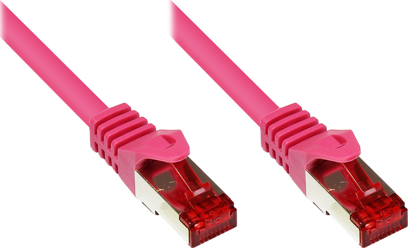 RNS® Patchkabel mit Rastnasenschutz, Cat. 6, S/FTP, PiMF, PVC, 250MHz, magenta, 20m, Good Connections (8060-200M)