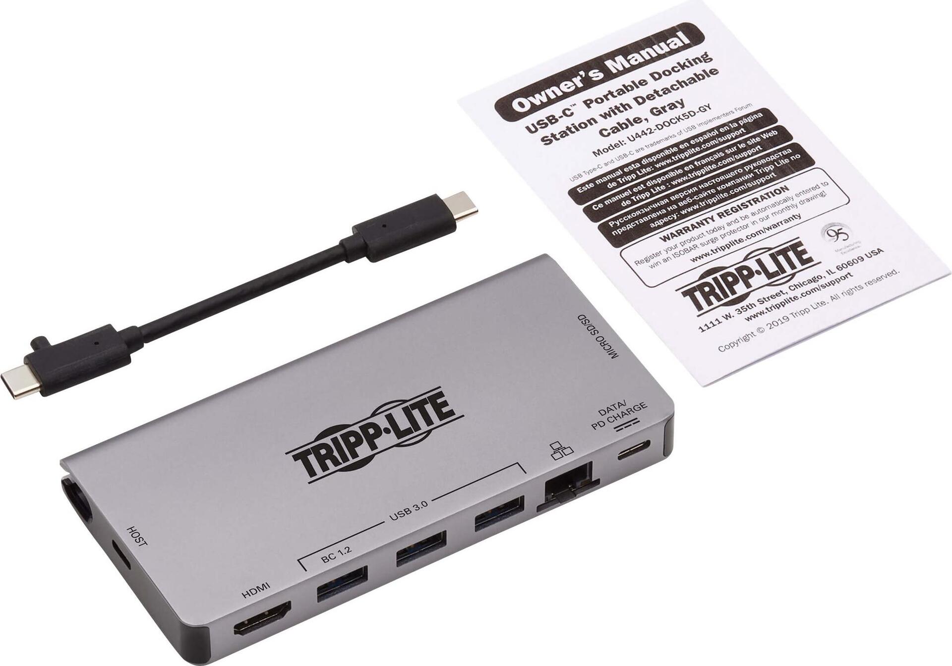 Tripp Lite Eaton Tripp Lite Series U442-DOCK5D-GY USB-C Dockingstation Grau
