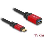 DeLOCK 60172 USB Kabel 0,15 m USB 3.2 Gen 2 (3.1 Gen 2) USB C USB A Schwarz - Rot (60172)