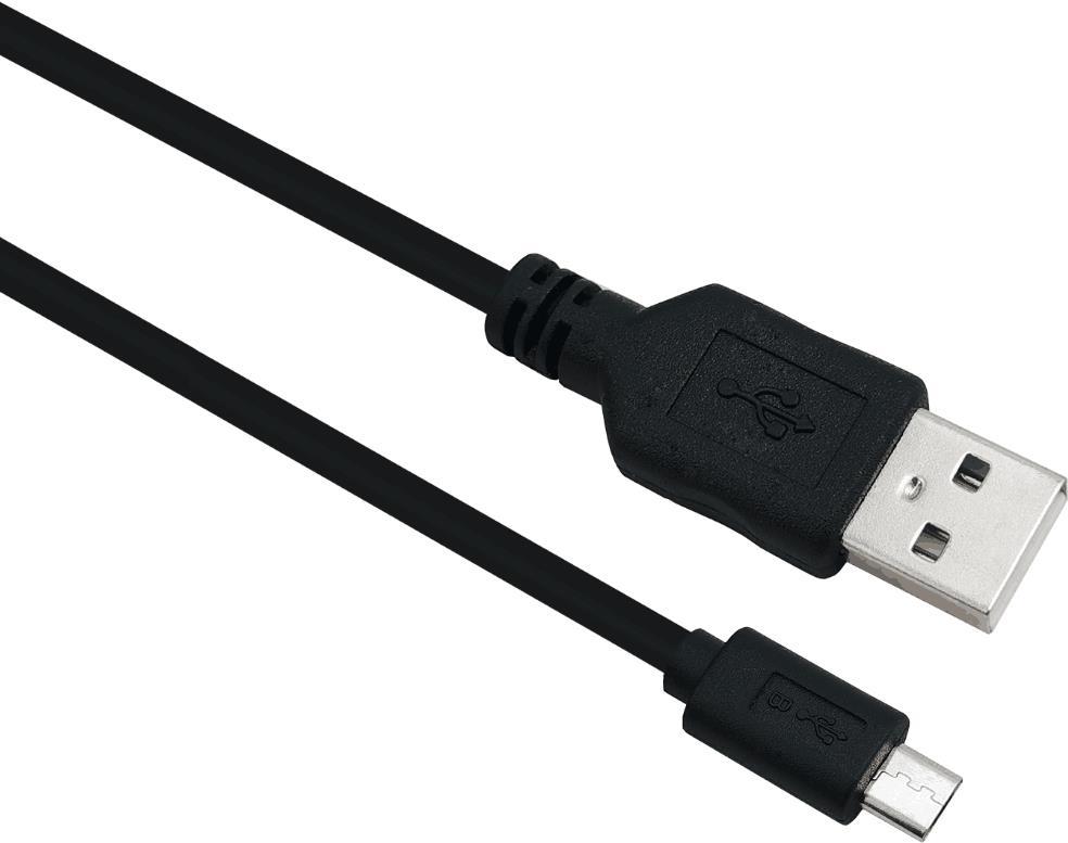 Helos Anschlusskabel, USB 2.0 A Stecker/Micro-B Stecker, 3,0m, schwarz USB 2.0 A St./Micro-B St. , Übertragungsrate: 480 Mbit/s , Abwärtskompatibel , vergoldete Kontakte , Geflecht- und Folie-Schirmung , Haube: vergossen , ROHS 2.0 und REACH-konform , Farbe: schwarz (288319)