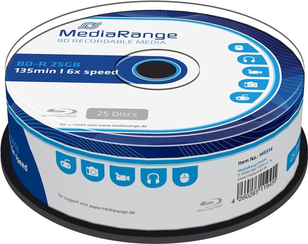 MediaRange BD-R 6x CB 25GB MediaR 25St (MR514)