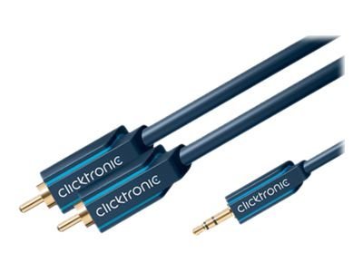 ClickTronic Casual Series MP3 Adapterkabel 3,5 mm Klinke auf 2x Cinch 2 m Blau