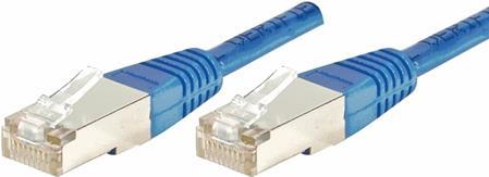 Patchkabel F/UTP, CAT.6a, blau, 0,5 m Für 10 Gigabit/s, mit besonders schmalem Knickschutz (859517)